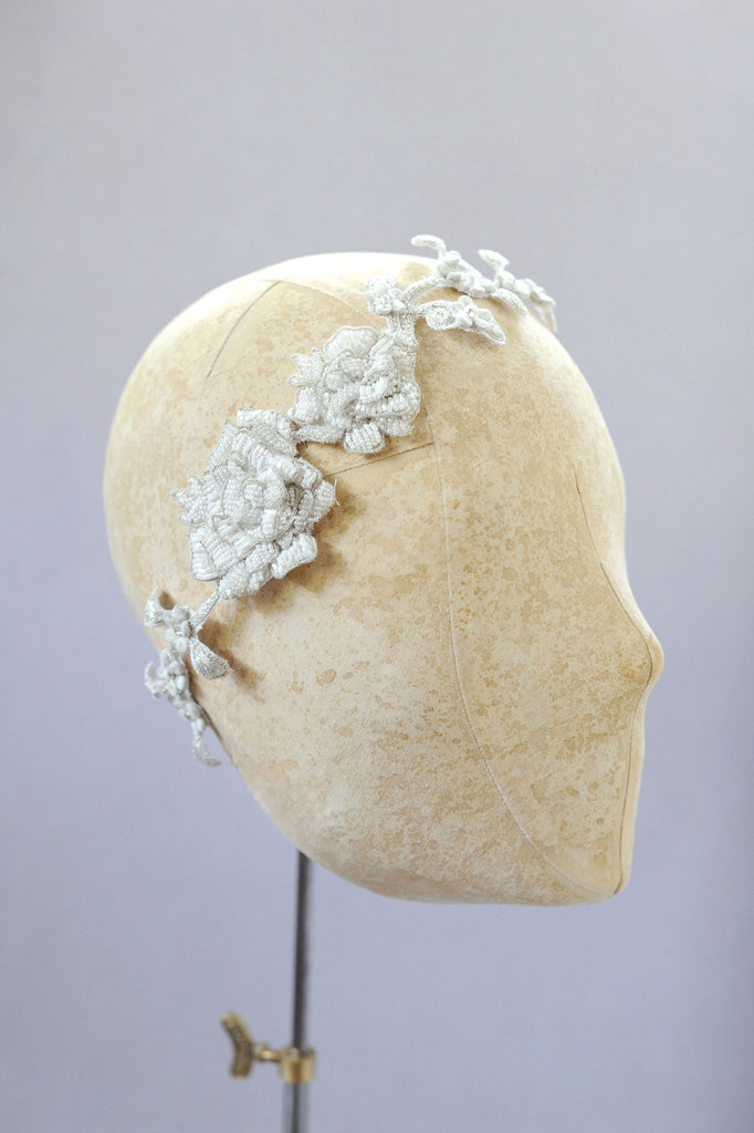 beaded and embroidered hair vine comb, twigs and honey, wedding headpiece