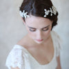 beaded and embroidered hair vine comb, twigs and honey, wedding headpiece