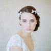 beaded and embroidered hair vine comb, twigs and honey, wedding headpiece
