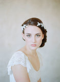 beaded and embroidered hair vine comb, twigs and honey, wedding headpiece