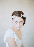 beaded and embroidered hair vine comb, twigs and honey, wedding headpiece