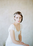 beaded and embroidered hair vine comb, twigs and honey, wedding headpiece