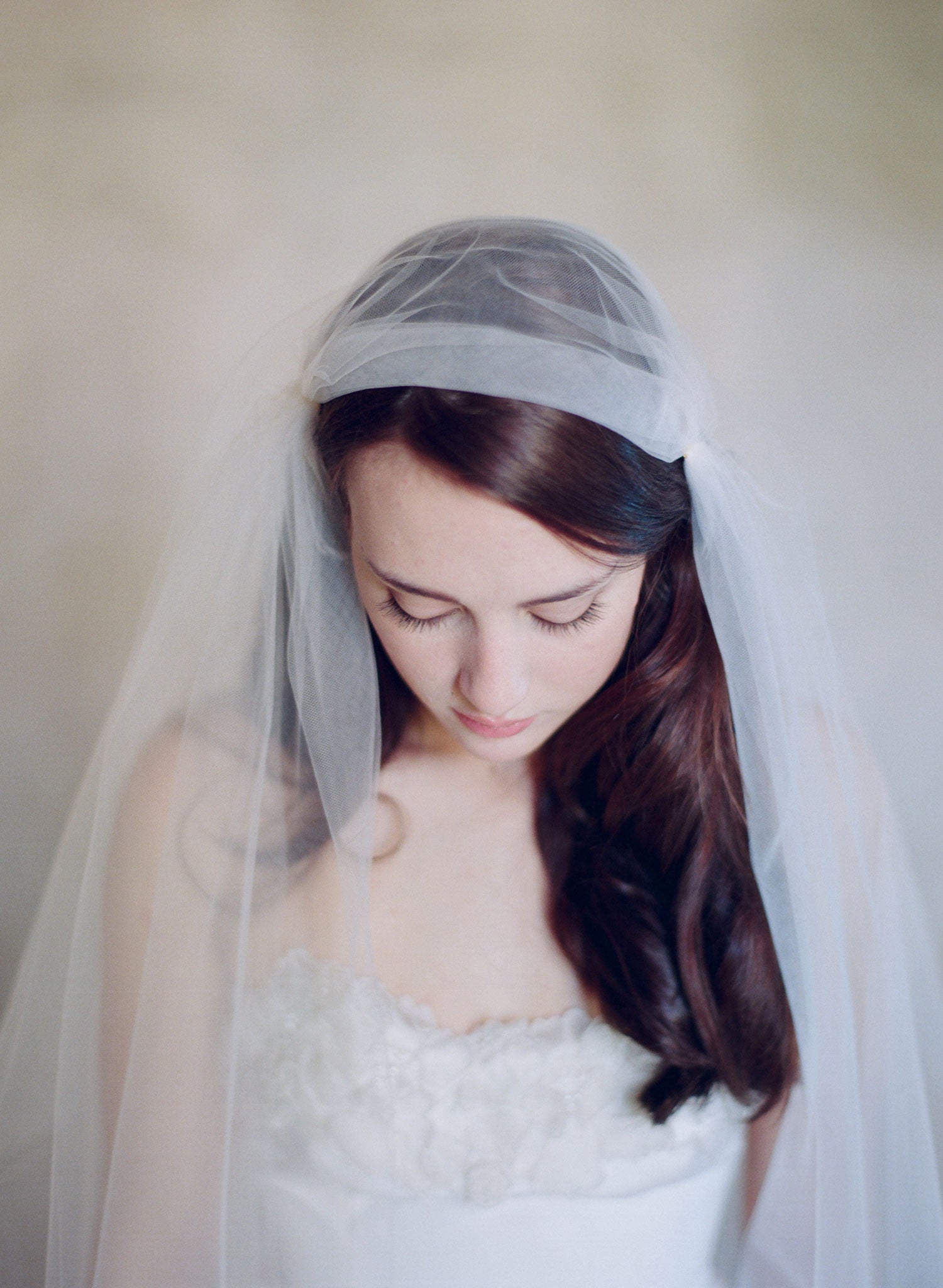 Juliet fingertip, chapel, and cathedral length veil with blusher - Style #566