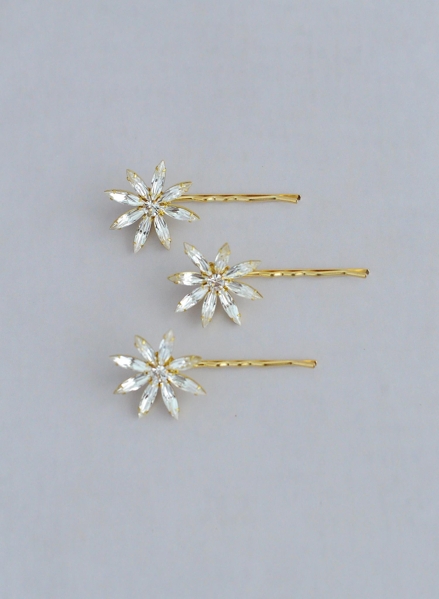Austrian crystal starburst bobbies, twigs and honey, bridal headpiece