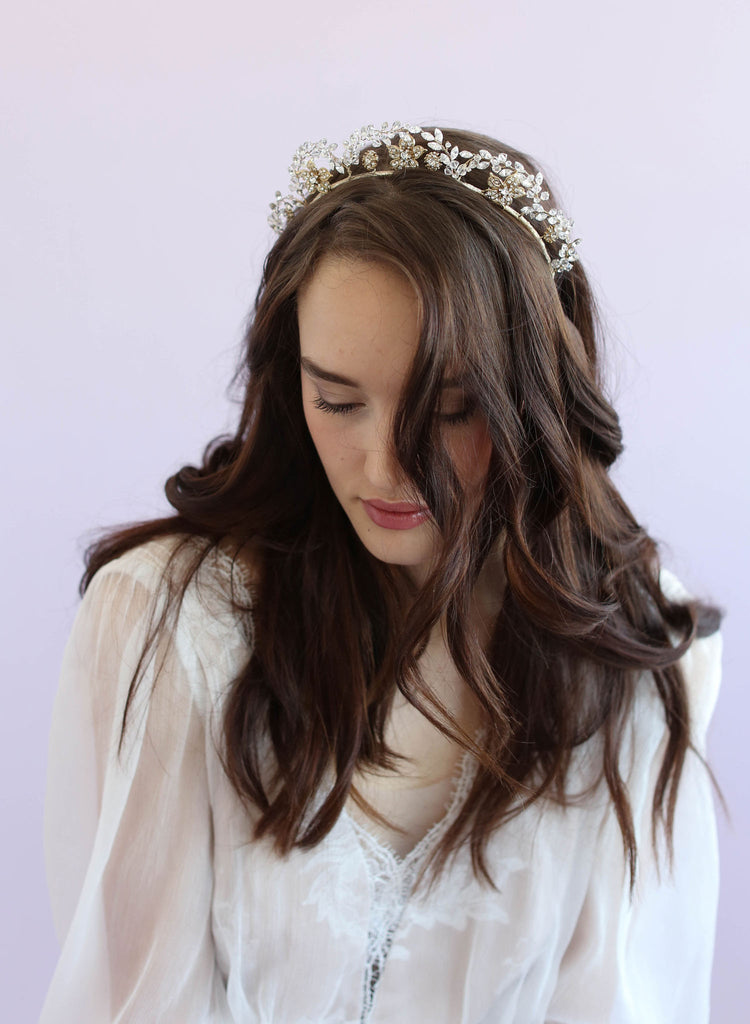 Navette Austrian crystals, bridal tiara, vintage inspired, twigs and honey