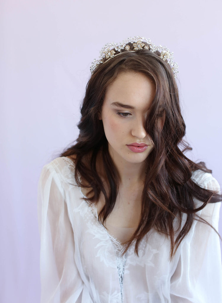 Navette Austrian crystals, bridal tiara, vintage inspired, twigs and honey