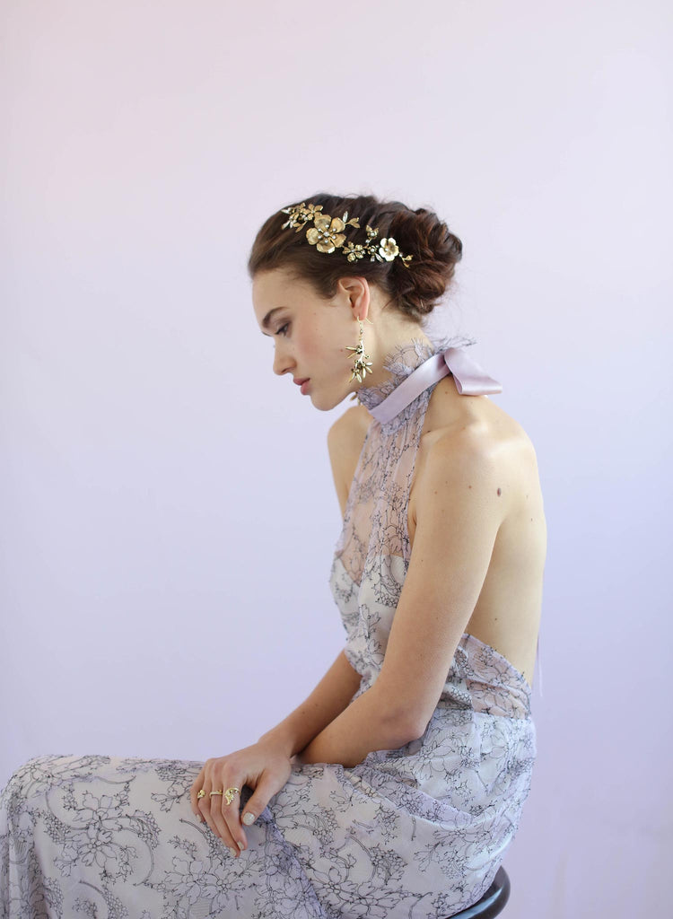 Dogwood rose gold headpiece, twigs and honey, bridal headpiece, antique gold plated