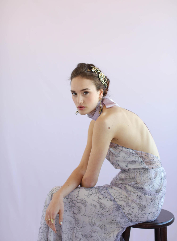 Dogwood rose gold headpiece, twigs and honey, bridal headpiece, antique gold plated