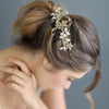 Rhinestone wavy flower headpiece, bridal headpiece, twigs and honey, Austrian rhinestones
