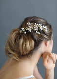 Rhinestone wavy flower headpiece, bridal headpiece, twigs and honey, Austrian rhinestones