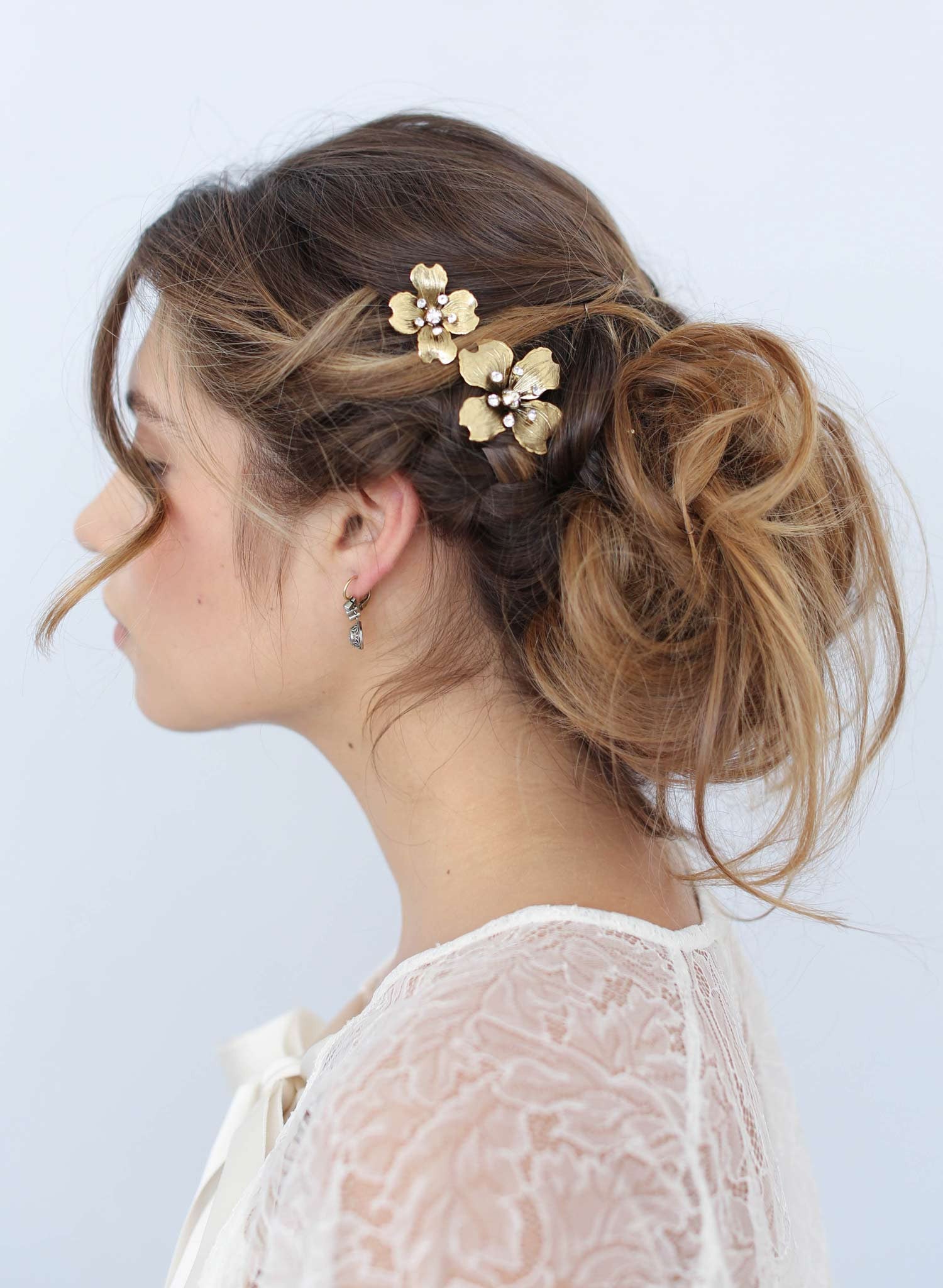 Dogwood flower hair pin set of 2 - Style #659