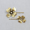 Gold cast dogwood flower bobbies, twigs and honey, hairpieces