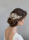 Set discount, Crystals and foliage convertible hair comb (add to style 7010) - Style #7011