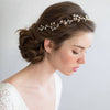 Simple crystal and rose blossom convertible hair vine, necklace, bracelet - Style #7012