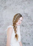 extra long beaded petite blossom hair vine, bridal headpiece, wedding hair vine, bridal accessories, twigs and honey