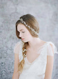 extra long beaded petite blossom hair vine, bridal headpiece, wedding hair vine, bridal accessories, twigs and honey