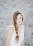 extra long beaded petite blossom hair vine, bridal headpiece, wedding hair vine, bridal accessories, twigs and honey