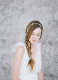 extra long beaded petite blossom hair vine, bridal headpiece, wedding hair vine, bridal accessories, twigs and honey