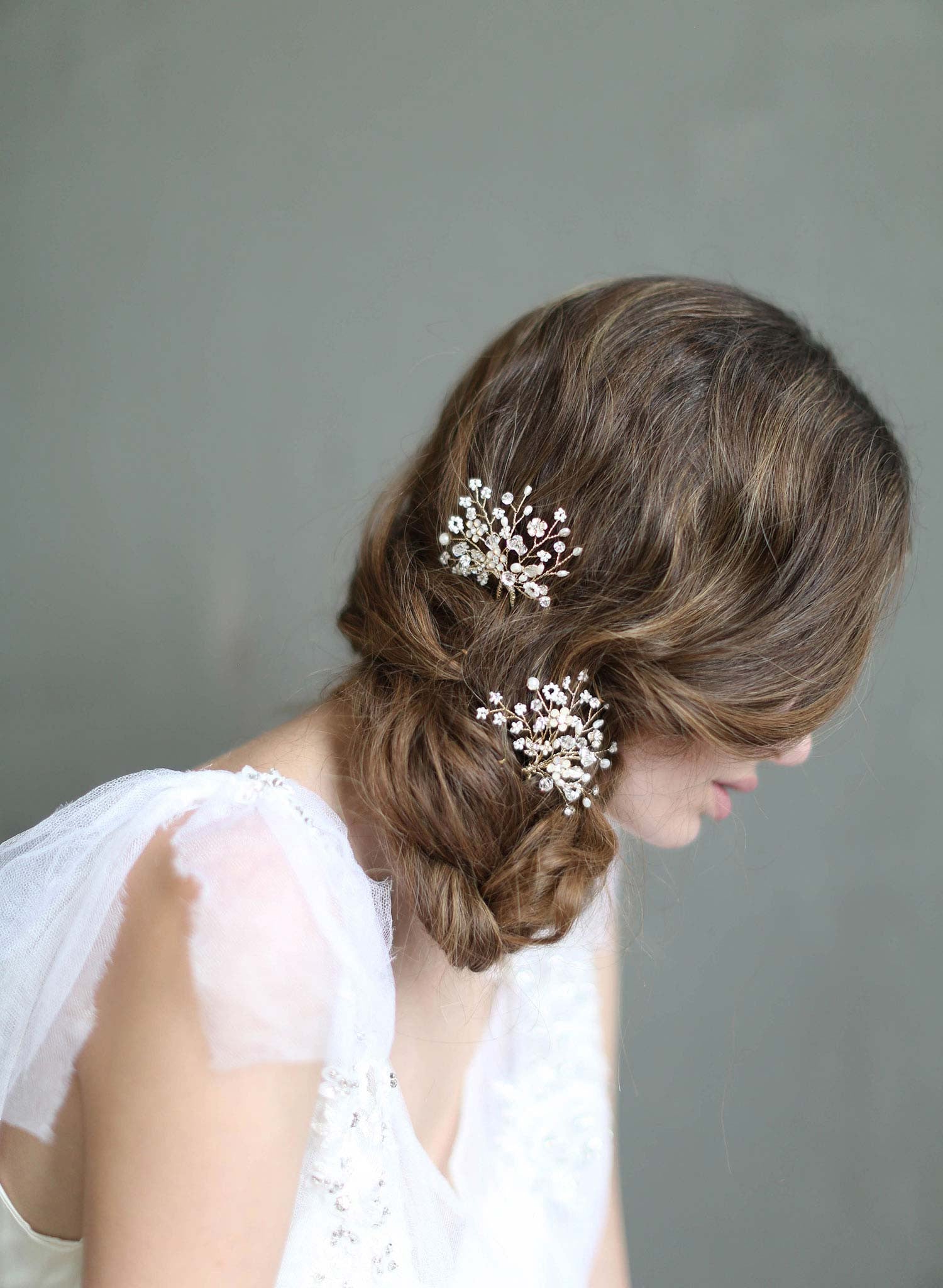 Shimmering blossom burst hair pins - Style #706