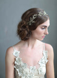bridal crystal encrusted gilded headpiece, bridal headband, wedding accessories, twigs and honey