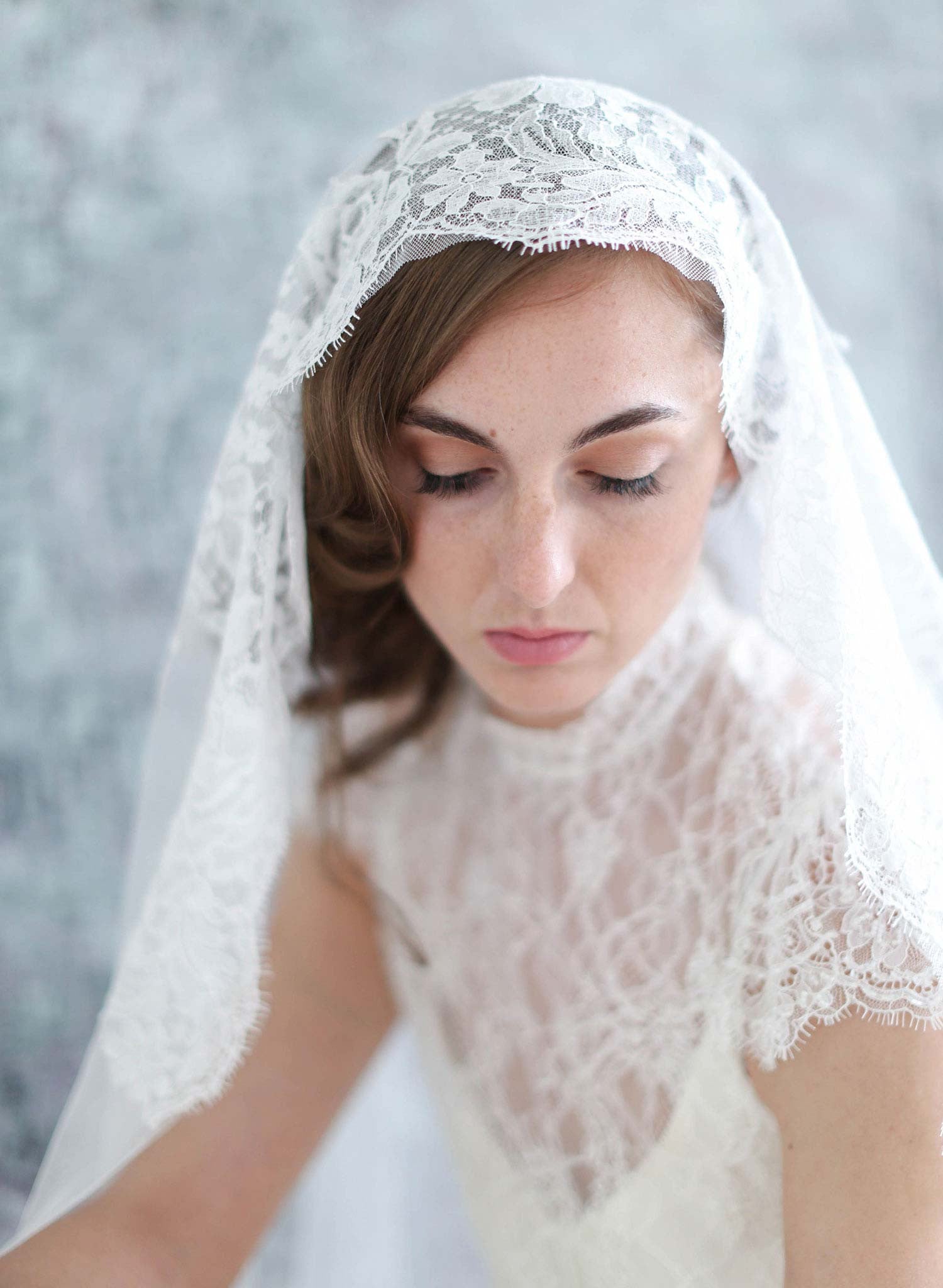 mantilla lace trimmed veil, mantilla veil, vintage inspired, bridal veil, wedding veil, lux tulle, bridal accessories, twigs and honey