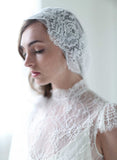 mantilla lace trimmed veil, mantilla veil, vintage inspired, bridal veil, wedding veil, lux tulle, bridal accessories, twigs and honey