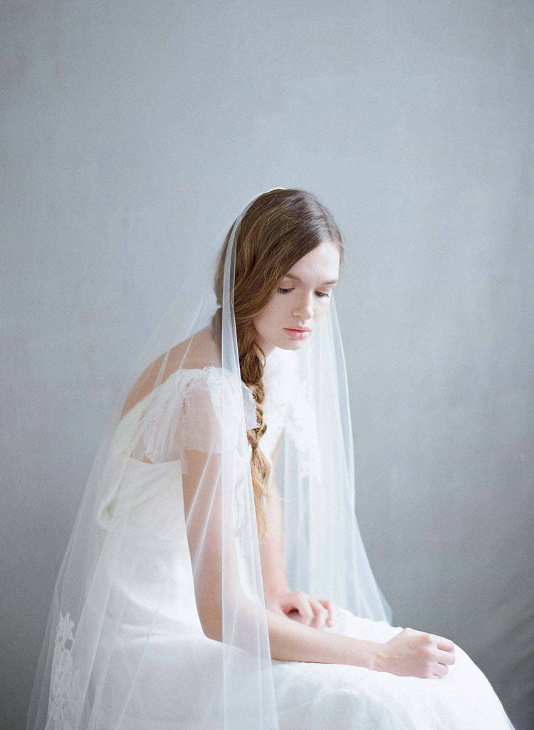 floating lace circle veil, full tulle veil, french lace, bridal veil, wedding veil, bridal accessories, twigs and honey
