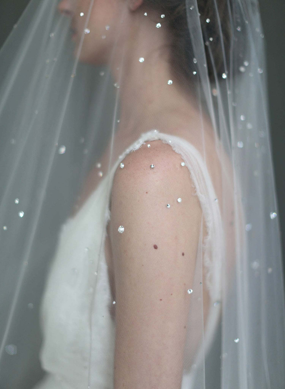 Crystal bridal veil - Shimmering starry crystal veil - Style #712