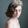 bridal crown, burnished soft regal crown, bridal hair accessories, twigs and honey, wedding accessories