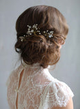 misty floral bobby pin set of 3, bridal floral hairpins, wedding hair accessories, twigs and honey, bridal accessory