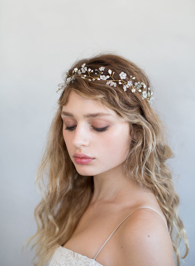 hand wired hair vine, bridal hair vine, bridal accessory, twigs and honey