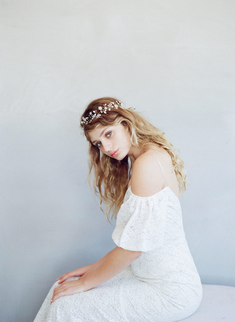hand wired hair vine, bridal hair vine, bridal accessory, twigs and honey