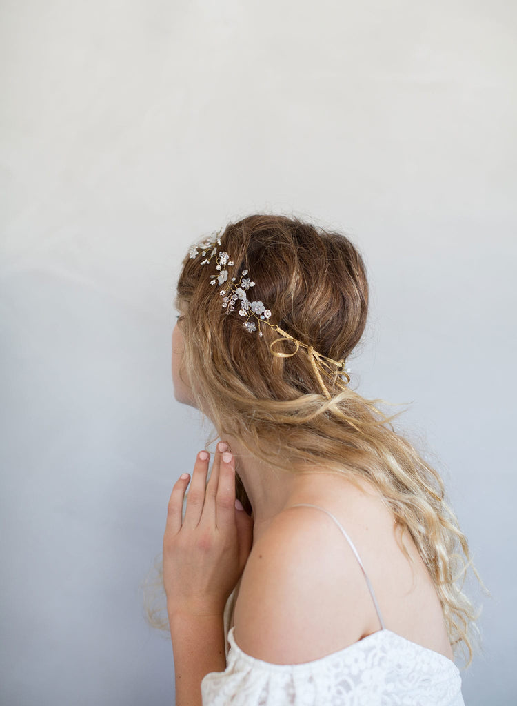 hand wired hair vine, bridal hair vine, bridal accessory, twigs and honey
