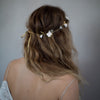 simple sugar blossom hair vine, bridal headpiece, floral hair vine, clay flowers, twigs and honey