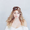 simple sugar blossom hair vine, bridal headpiece, floral hair vine, clay flowers, twigs and honey