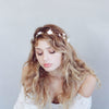 simple sugar blossom hair vine, bridal headpiece, floral hair vine, clay flowers, twigs and honey