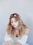 simple sugar blossom hair vine, bridal headpiece, floral hair vine, clay flowers, twigs and honey