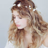 simple sugar blossom hair vine, bridal headpiece, floral hair vine, clay flowers, twigs and honey