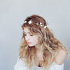 simple sugar blossom hair vine, bridal headpiece, floral hair vine, clay flowers, twigs and honey