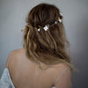 simple sugar blossom hair vine, bridal headpiece, floral hair vine, clay flowers, twigs and honey