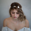 simple sugar blossom hair vine, bridal headpiece, floral hair vine, clay flowers, twigs and honey