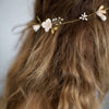 simple sugar blossom hair vine, bridal headpiece, floral hair vine, clay flowers, twigs and honey