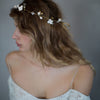 simple sugar blossom hair vine, bridal headpiece, floral hair vine, clay flowers, twigs and honey