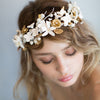 clay flower headpiece, bridal headband, floral headpiece, woodland inspired, wedding floral headband, twigs and honey