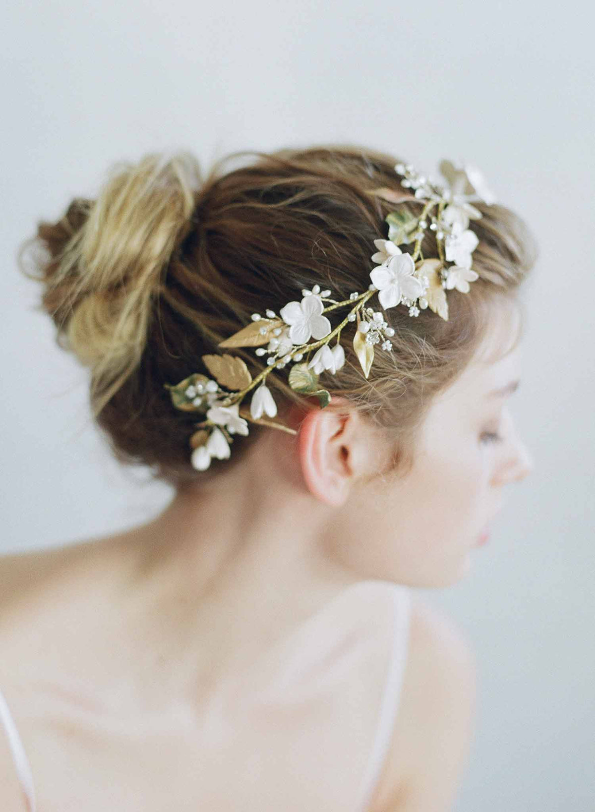 Rare bridal floral fantasy headpiece Bridal headpiece - Floral garden headpiece - Style #748 main image 4