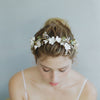 Floral bridal headpiece, clay flower headband, handmade, floral wedding hair adornment, nature inspired, twigs and honey