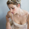 Floral bridal headpiece, clay flower headband, handmade, floral wedding hair adornment, nature inspired, twigs and honey