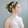 Floral bridal headpiece, clay flower headband, handmade, floral wedding hair adornment, nature inspired, twigs and honey