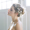 Floral bridal headpiece, clay flower headband, handmade, floral wedding hair adornment, nature inspired, twigs and honey