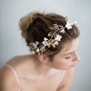 Floral bridal headpiece, clay flower headband, handmade, floral wedding hair adornment, nature inspired, twigs and honey